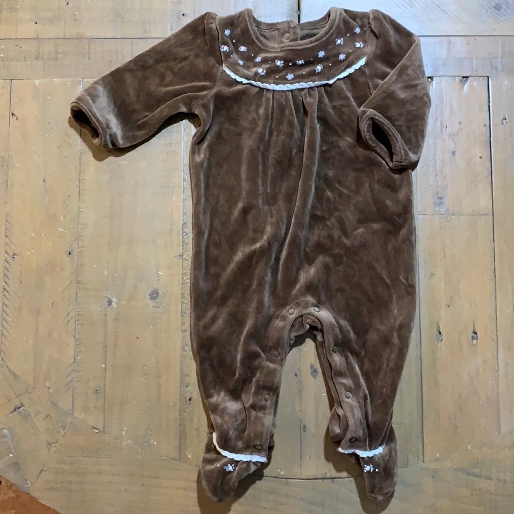 Janie and jack brown velour romper